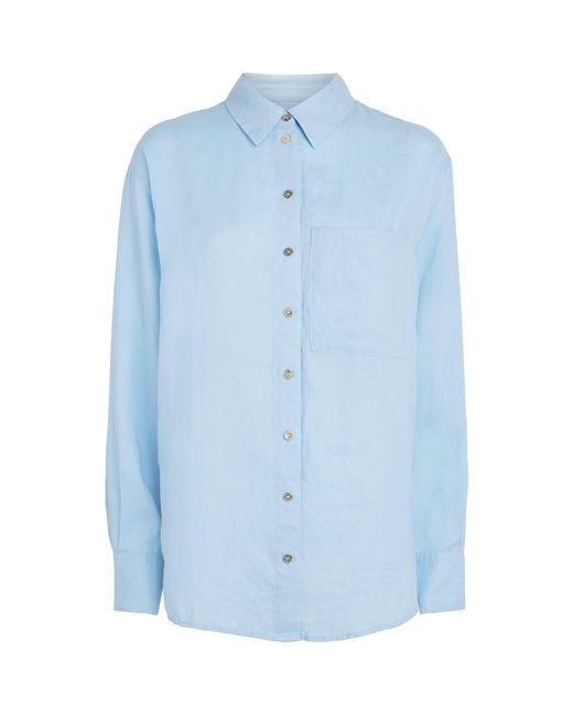 Heidi Klein Blue Linen Ponza Shirt