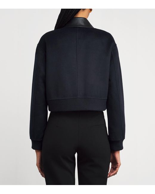 Claudie Pierlot Blue Wool-Blend Collared Jacket