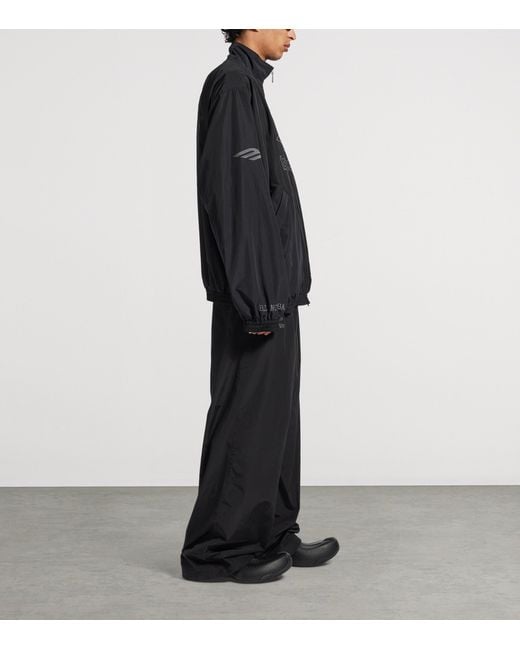 Balenciaga Black Cotton-Blend 3B Logo Oversized Jacket for men