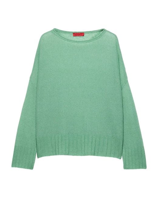 MAX&Co. Green Wool-Blend Boat-Neck Sweater