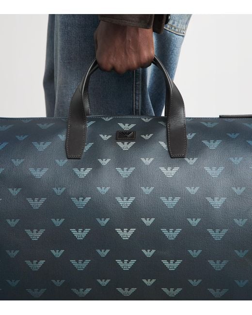 Emporio Armani Blue Canvas Eagle Holdall for men