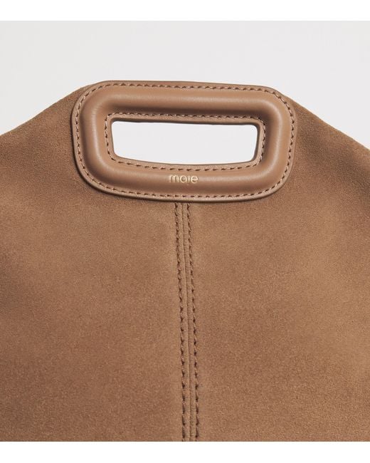 Maje Brown Leather Miss M Shoulder Bag