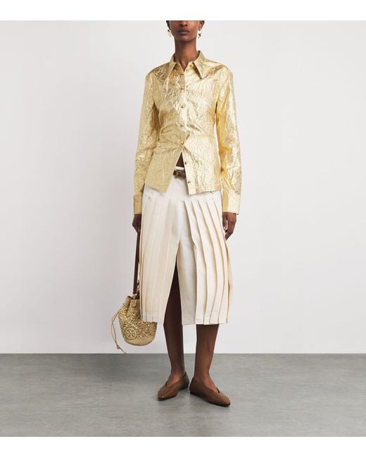 Tory Burch Natural Silk-Blend Crushed Shirt