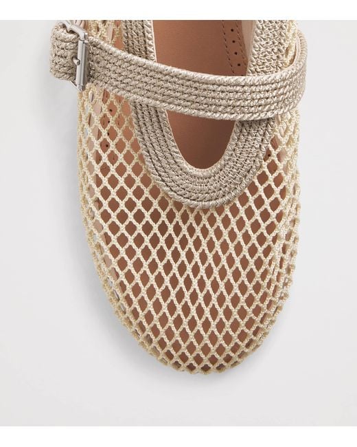 Alaïa Natural Mesh Embroidered Ballet Flats
