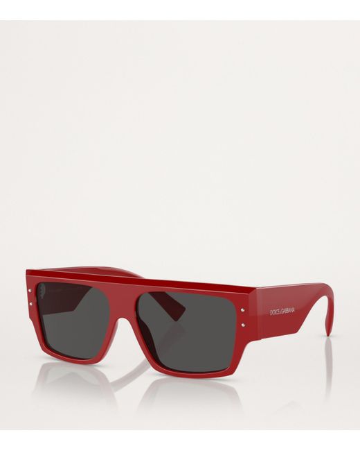 Dolce & Gabbana Red Full-Rim Square Sunglasses