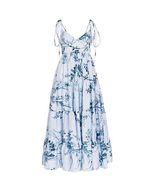 Erdem blue top floral dress