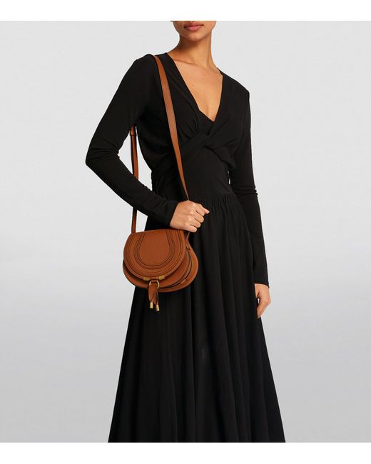 Chloé Brown Small Leather Marcie Saddle Bag