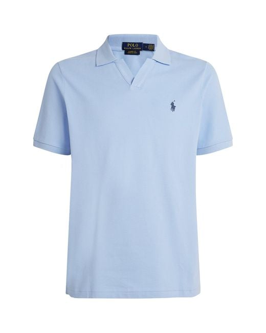 Polo Ralph Lauren Open-Collar Polo Shirt in Blue for Men | Lyst