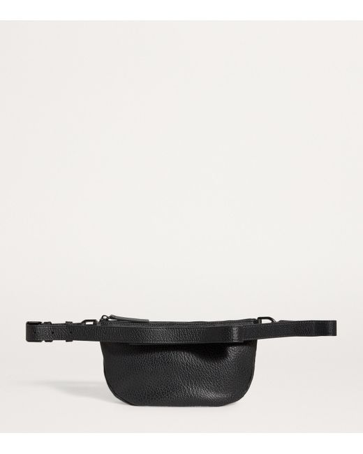 Emporio Armani Black Calf Leather Belt Bag for men