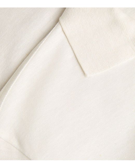 Ralph Lauren Monogram-embroidered silk-blend polo sweater