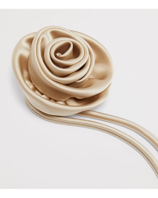 Max Mara Metallic Satin Flower Brooch
