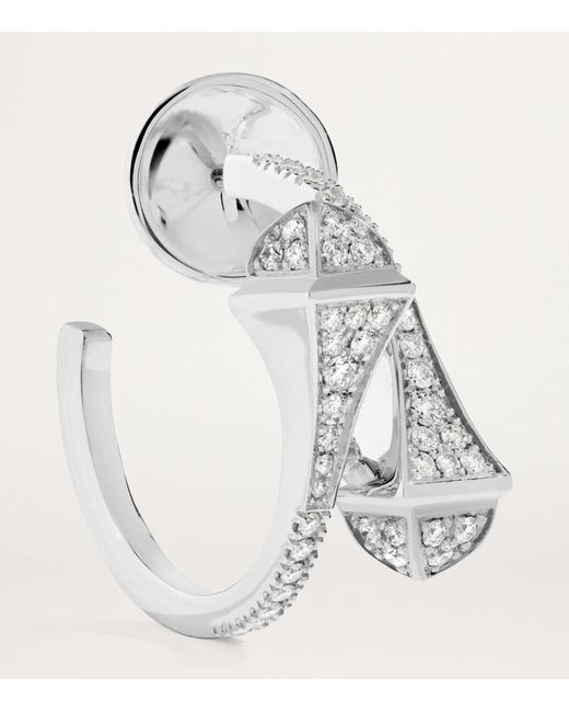 Marli New York Metallic Rose And Diamond Cleo Hoop Earrings