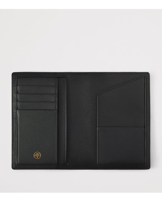Mulberry Brown Scotch Grain Passport Cover for men