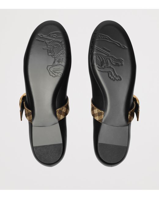 Burberry Black Leather Robin Ballet Flats