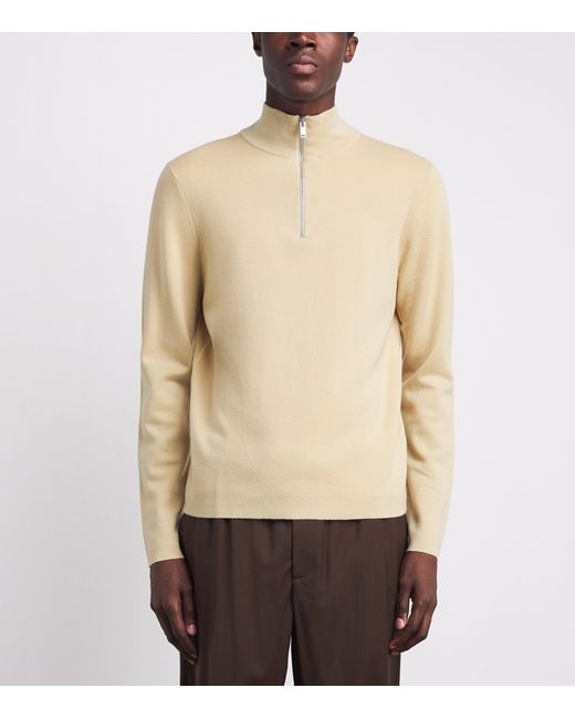 Sandro Natural Wool Half-Zip Sweater for men