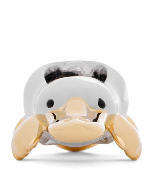 Loewe Metallic Brass Platypus Dice Bag Charm