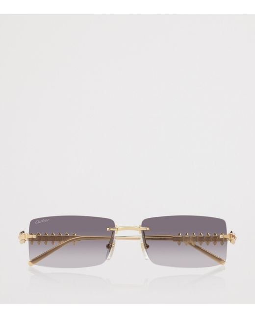 Cartier Metallic Clash De Rectangle Sunglasses