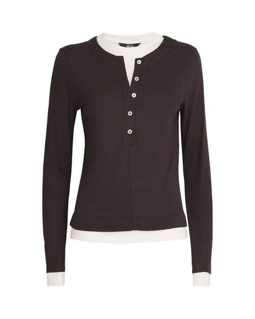 ME+EM Black Double-Layer Long-Sleeve Top