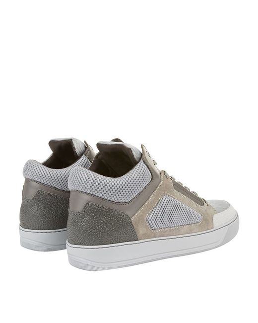 lanvin mid top sneakers lanvin multi texture mid top sneakers in gray for lyst lanvin mid top sneakers lanvin multi texture mid top sneakers in gray for lyst
