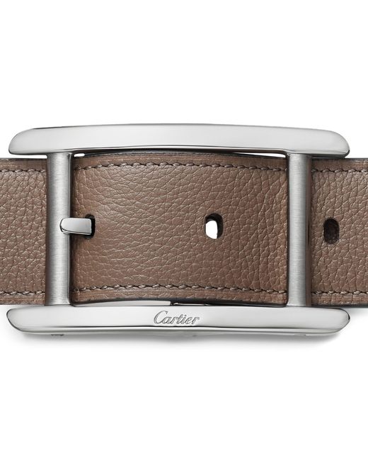 Cartier Brown Faux Leather Tank Belt for men