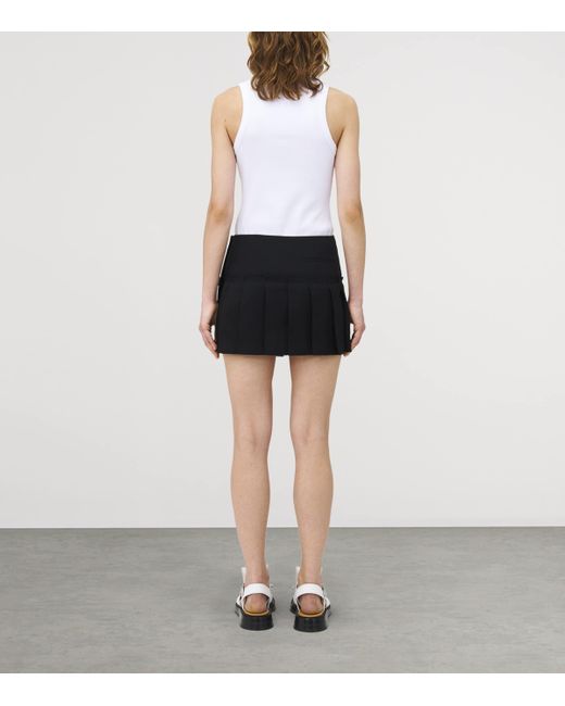 Alexander McQueen Black Wool Pleated Mini Skirt