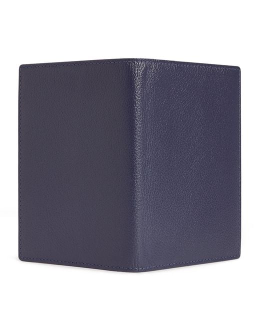 Ettinger Blue Leather Capra Passport Case for men
