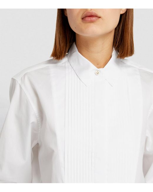 ME+EM White Me+em Cotton Bib-detail Shirt