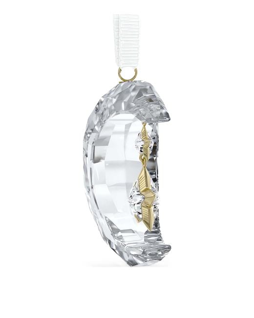 Swarovski White Holiday Magic Moon Ornament