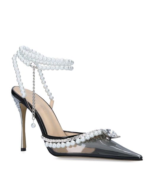 MACH & MACH Black Diamond Of Elizabeth Imitation Pearl Pointed Toe Pumps Narrow (Aa, N) Listed 