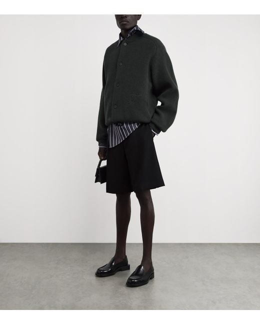 Jacquemus Black Stretch-Wool Ovalu Shorts for men