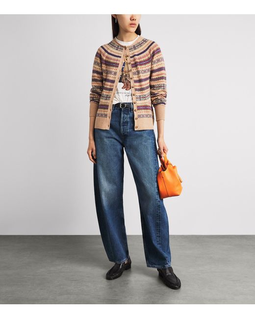 Polo Ralph Lauren Pink Wool-Blend Fair Isle Cardigan