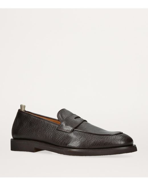 Officine Creative Black Leather Opera Flexi Loafers for men