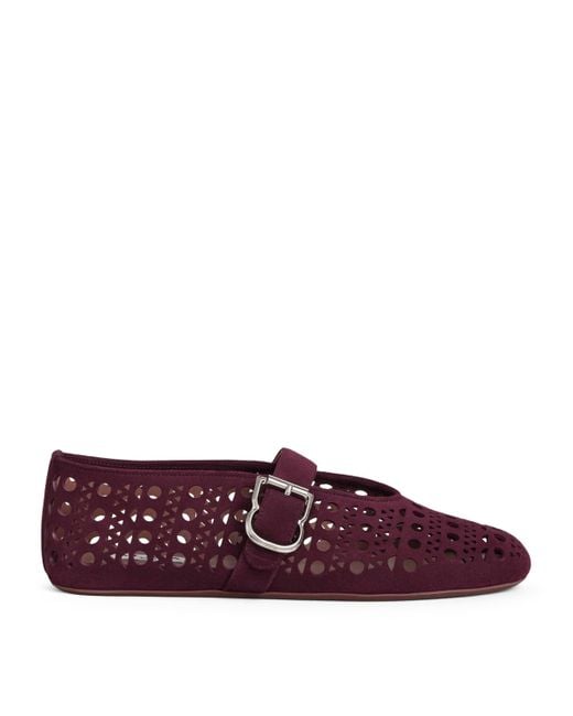 Alaïa Purple Suede Vienne Ballet Flats