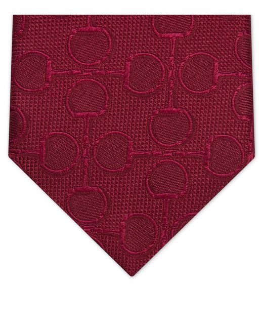 Gucci Red Silk Horsebit Tie for men