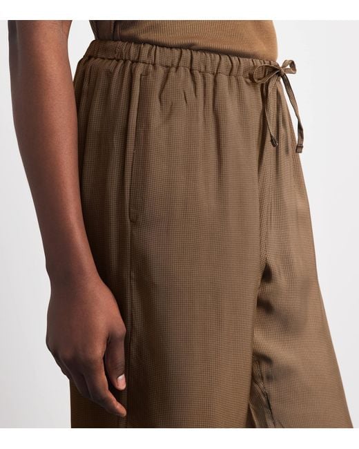 Rohe Brown Check Drawstring Trousers