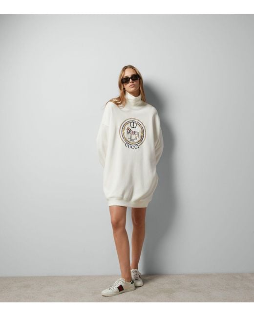 Gucci White Embroidered High-neck Sweater