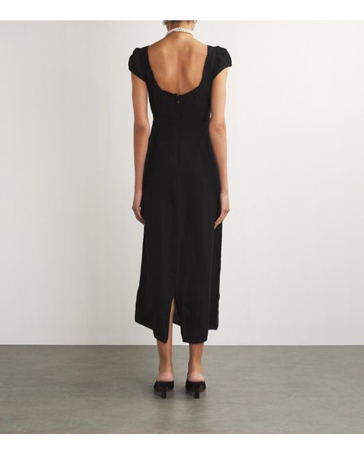 Rixo Black Embroidered Tahlee Maxi Dress