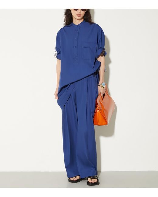 MAX&Co. Blue Cotton Drawstring Trousers