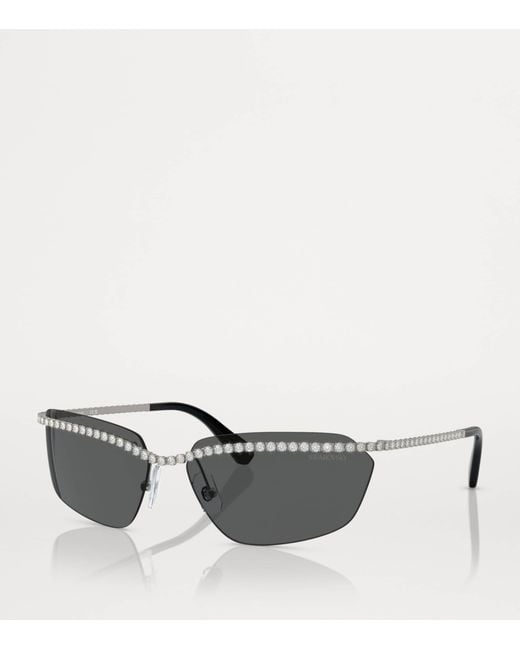 Swarovski Gray Embellished Sk7001 Sunglasses