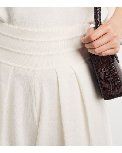 Molli White Virgin Wool Wide-Leg Trousers