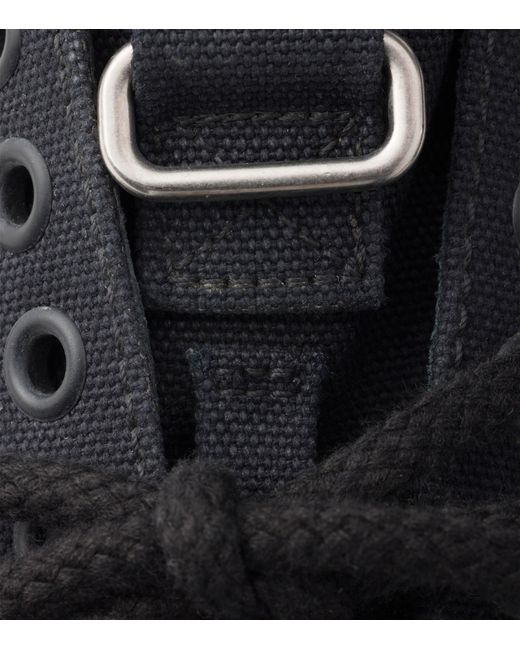 Prada Black Canvas Collapse Sneakers for men