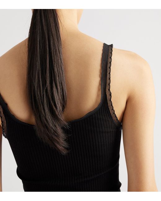 Prada Black Cotton Ribbed Tank Top
