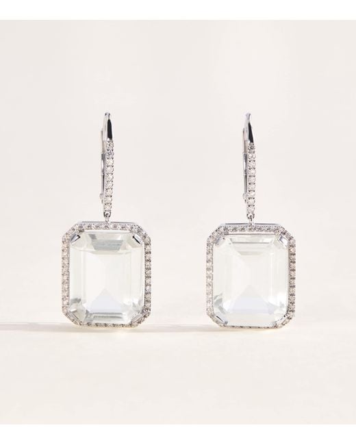 SHAY Natural Diamond And Topaz Portrait Earrings
