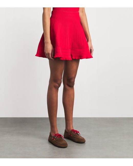 Maje Red Knitted Mini Skirt