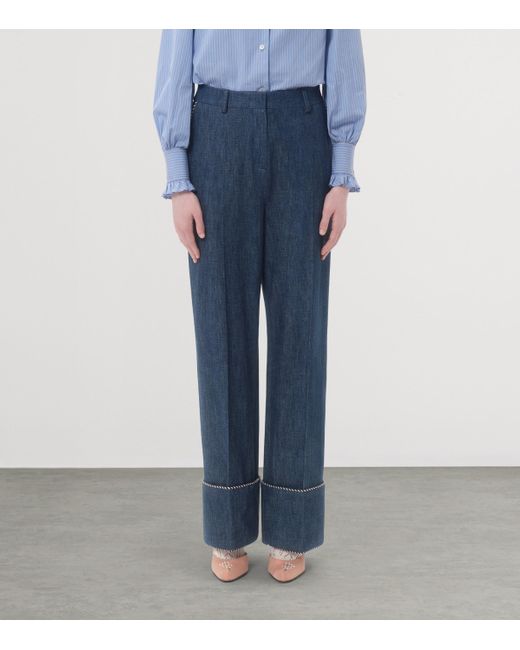 Valentino Blue Denim Embellished Jeans