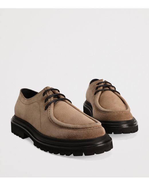 Dolce & Gabbana Brown Calfskin Suede Derby Shoes for men