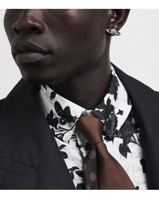 Vivienne Westwood Natural Mini Bas Relief Orb Earrings for men