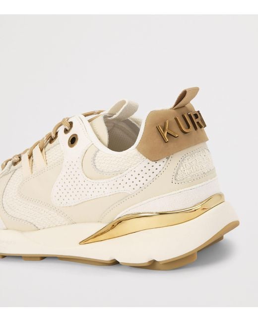 Kurt Geiger Natural Suede-Trim Runner Low-Top Sneakers for men