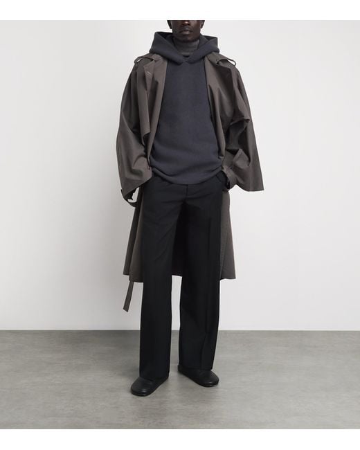 Lemaire Blue Stretch-Cashmere Oversized Hoodie for men