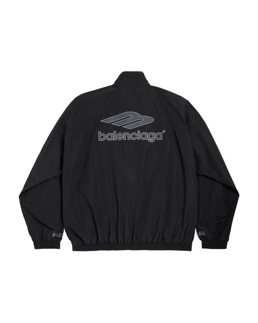 Balenciaga Black Cotton-Blend 3B Logo Oversized Jacket for men